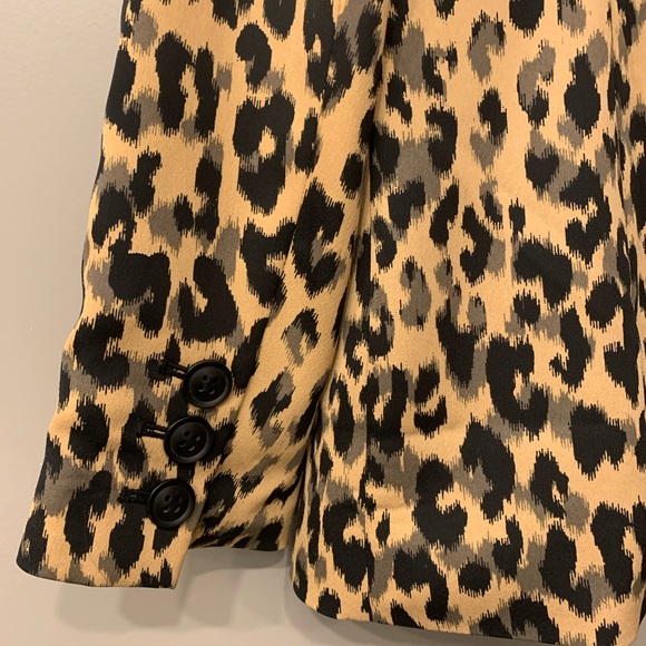 Halogen Taupe Animal Print Single Button Blazer - Picture 5 of 8
